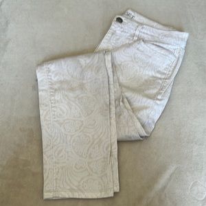 Ann Taylor LOFT modern skinny jean, white/cream pattern